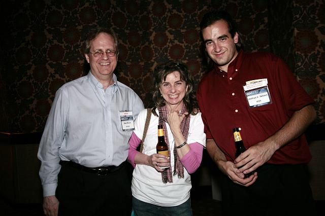 Alan Boyle, Robin Snelson, and Joshua V. Nelson pose at the International Space Development Conference