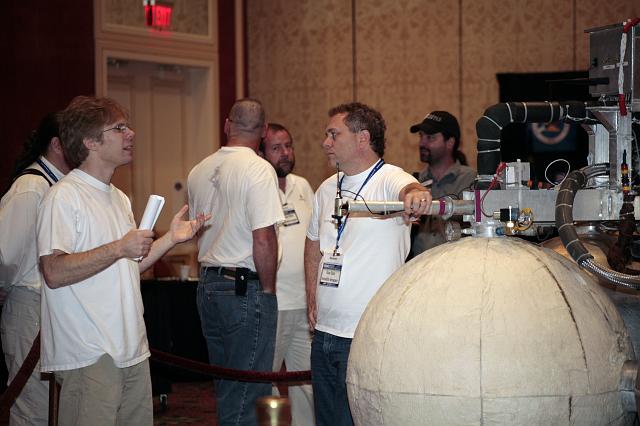 Armadillo Aerospace CEO John Carmack talks with Russel Blink at the International Space Development Conference