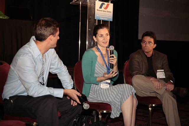 Andrew Hoppin, Jessy Cowan, and Robbie Schingler of NASA Ames speak about the NASA CoLab presence in Second Life at the International Space Development Conference  