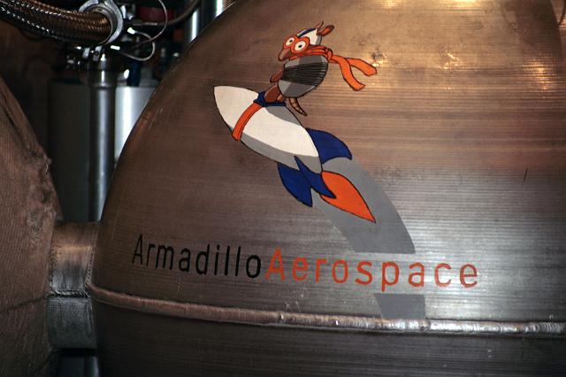 Pixel: an Armadillo Aerospace vehicle on display at the International Space Development Conference