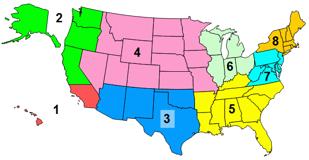 Map of regions