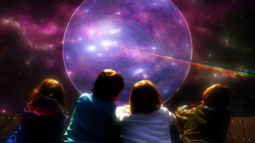 children and space
