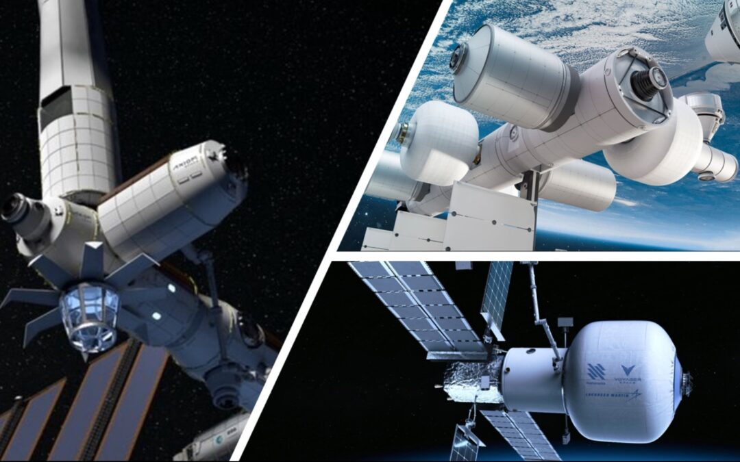 Commercial LEO stations by Axiom, Blue Origin, and Lockheed Martin