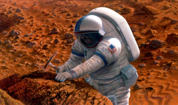 Life in Extreme Environments Mars Rock Hammer Artwork by Pat Rawlings