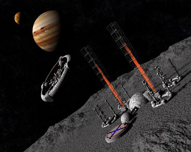 Space Settlement Art Contest: Jovian Asteroid Diversion Project